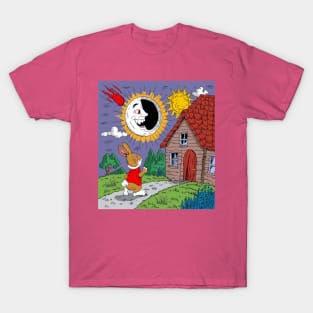 rabbit running from the eclipse T-Shirt